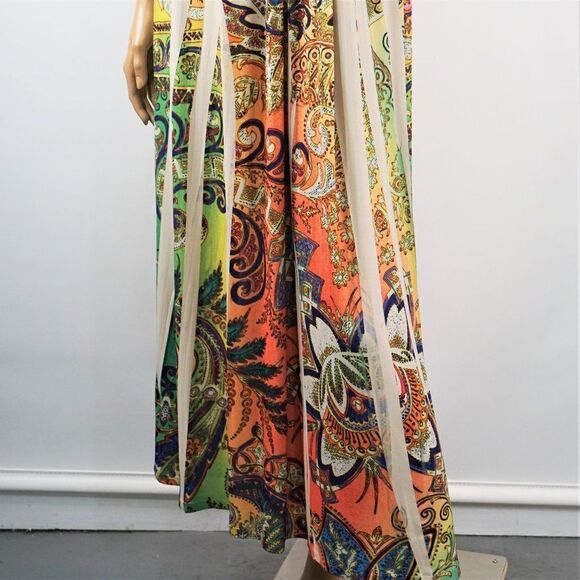 Believe Dress Fit & Flare Multi Color Boho Floral Tie Dye Women Sz S USA Made - Picture 8 of 12